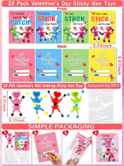 Grastfu pink heart sticky man with cards ready for classroom exchange