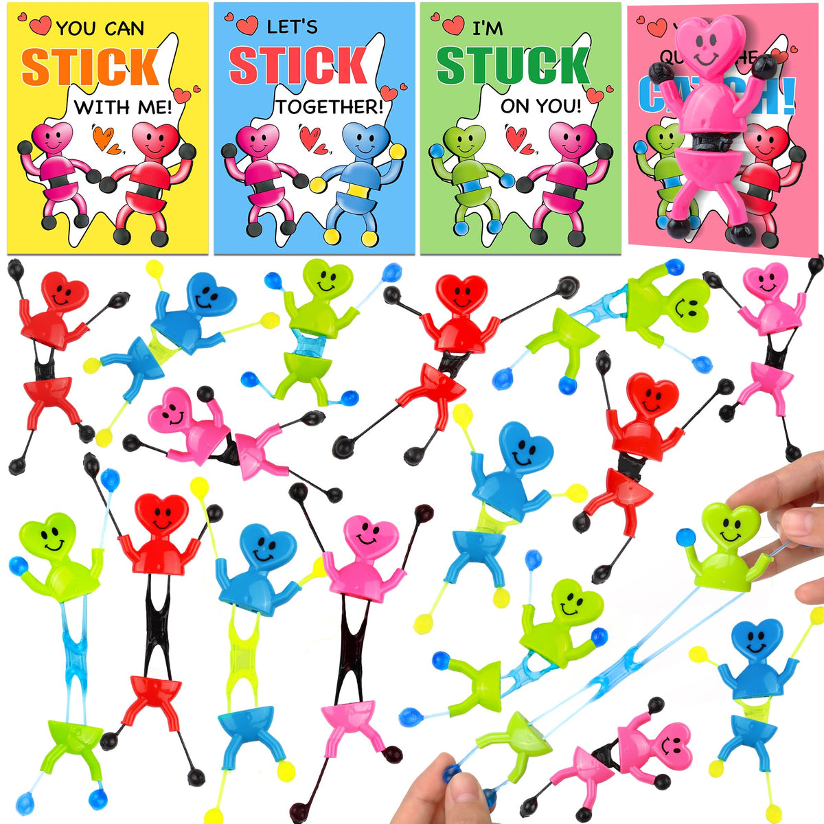 Grastfu heart-shaped sticky man red on wall for playful stress relief
