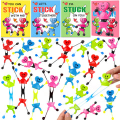 Grastfu heart-shaped sticky man red on wall for playful stress relief