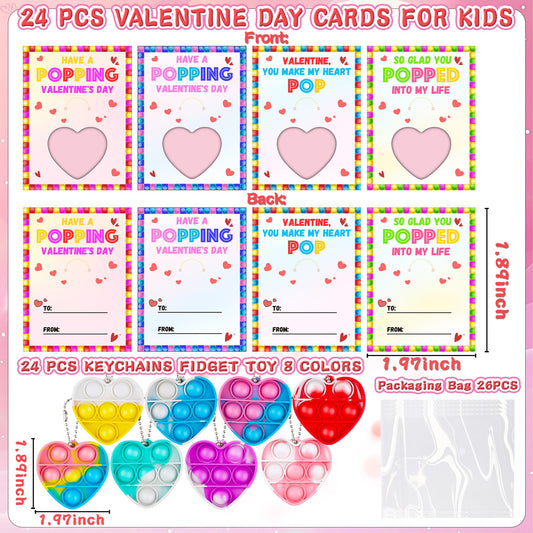 Grastfu mini pop heart keychains in color variants ideal for kid-friendly exchanges.