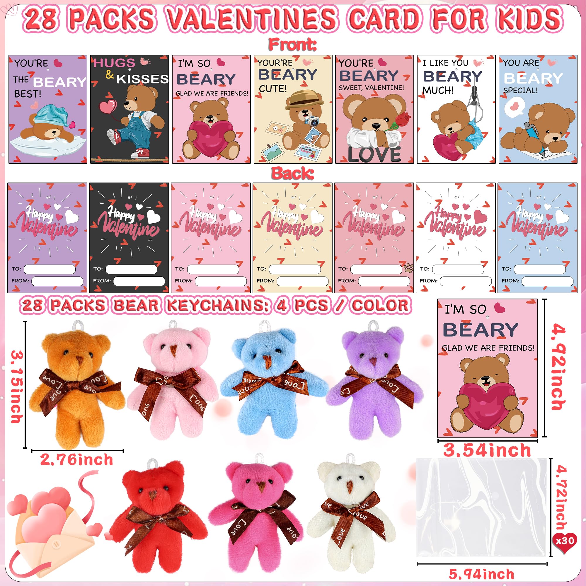 Grastfu valentines card design 1 with bear theme for kids