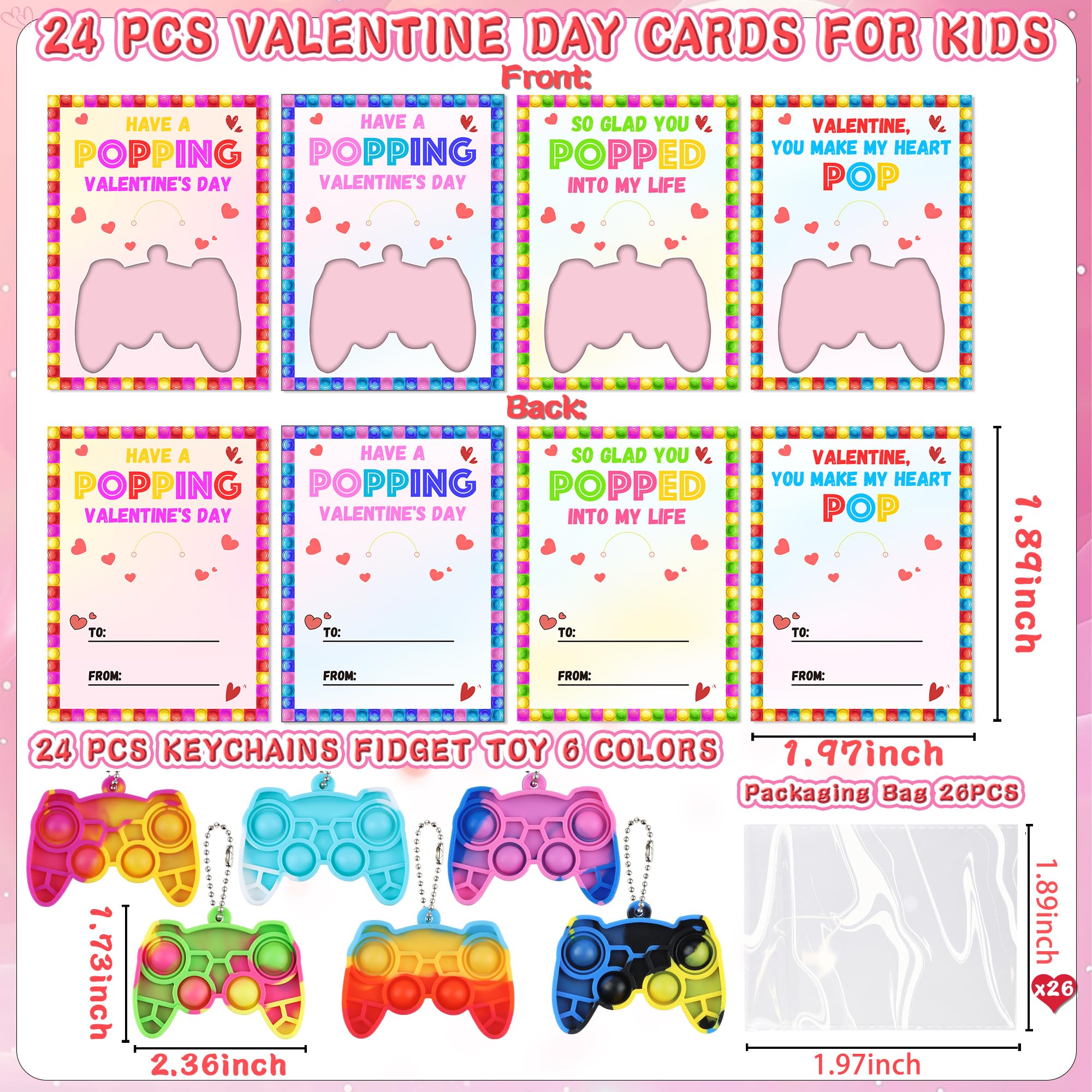 Grastfu valentines cards with 24 designs for quick, fun gift exchanges