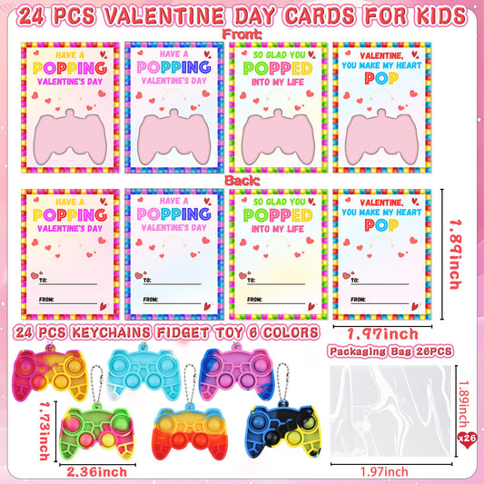Grastfu valentines cards with 24 designs for quick, fun gift exchanges
