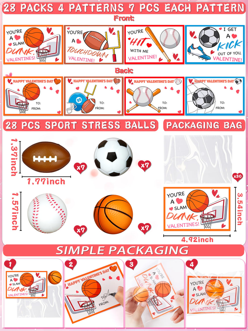 Grastfu valentines cards four designs for personalized greetings