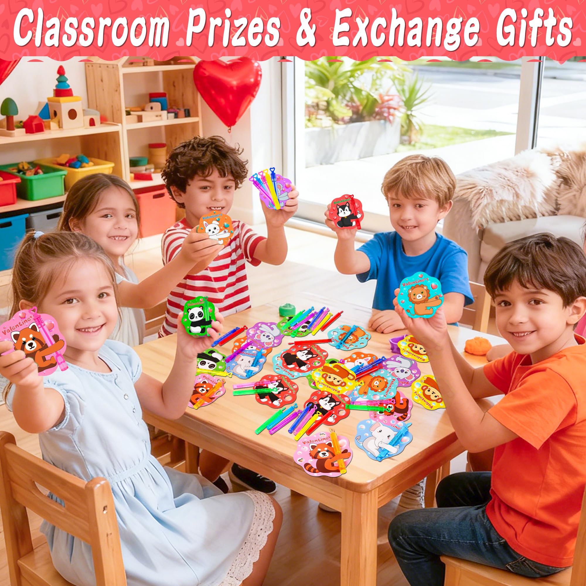 Students personalize cards by writing names on the back.