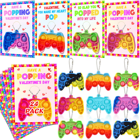 Grastfu valentines mini pop bubble keychains for classroom gifts and sensory play