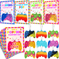 Grastfu valentines mini pop bubble keychains for classroom gifts and sensory play