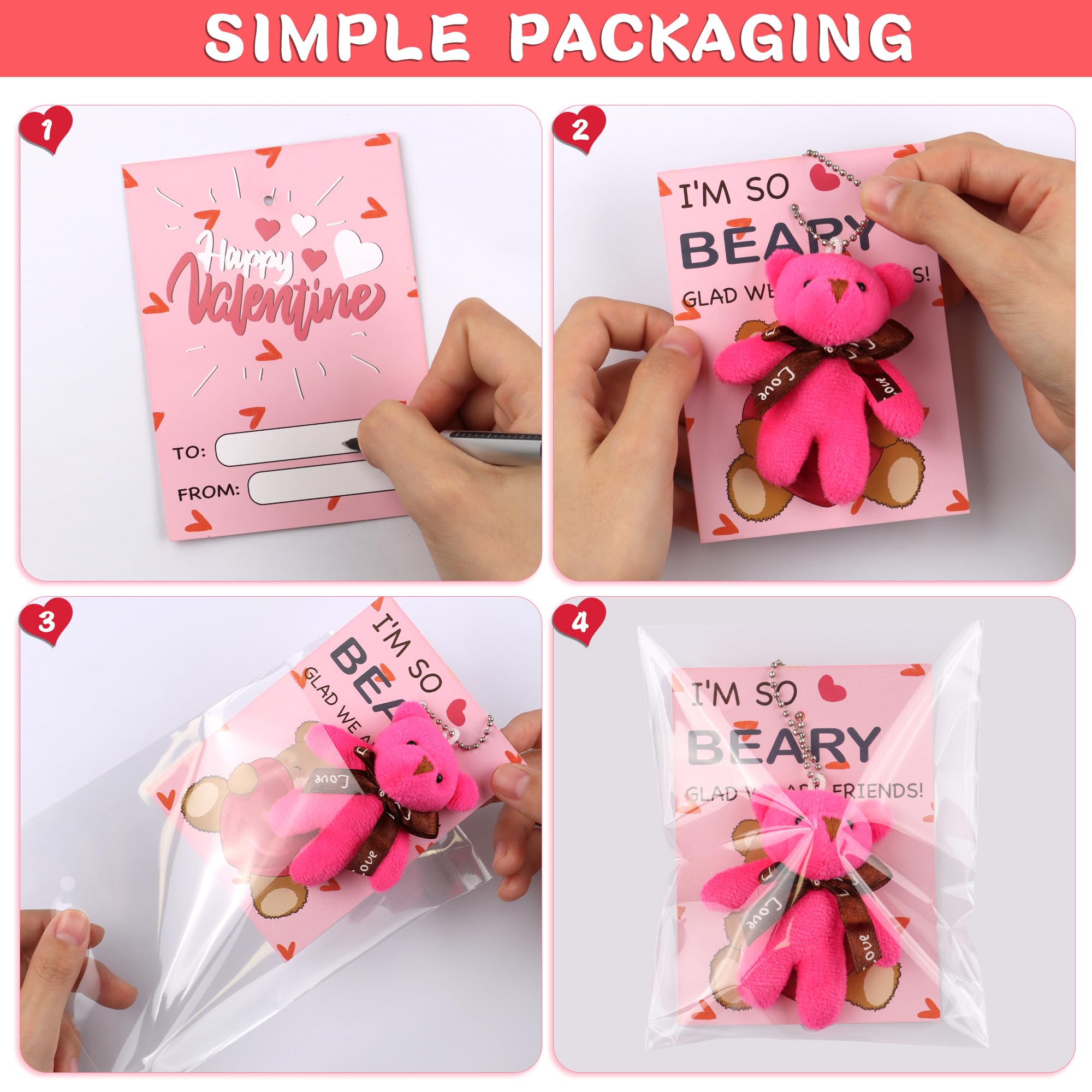 Grastfu valentines pack contents showing plush, cards, and bags