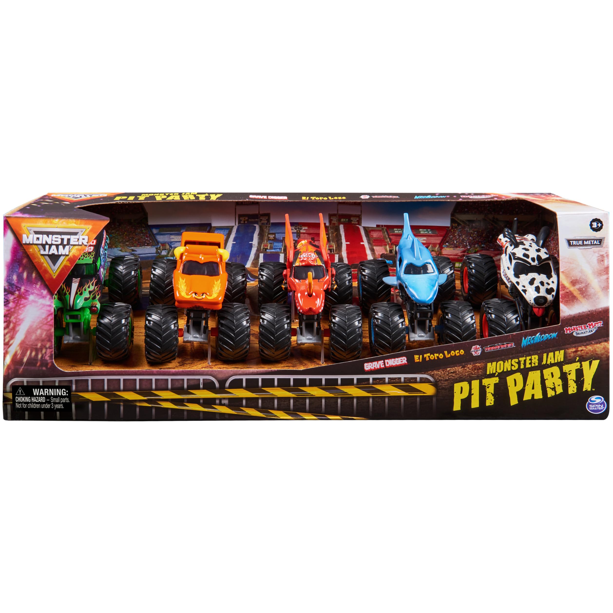 Grave Digger 1:64-scale truck with bold graphics for thrilling pretend races.