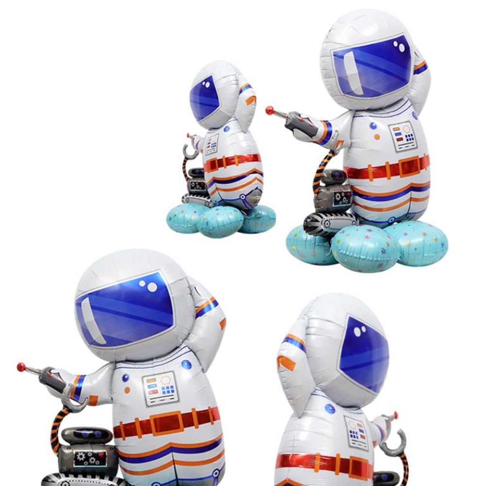 Grayspce inflatable astronaut balloon with reusable valve enables simple inflation.