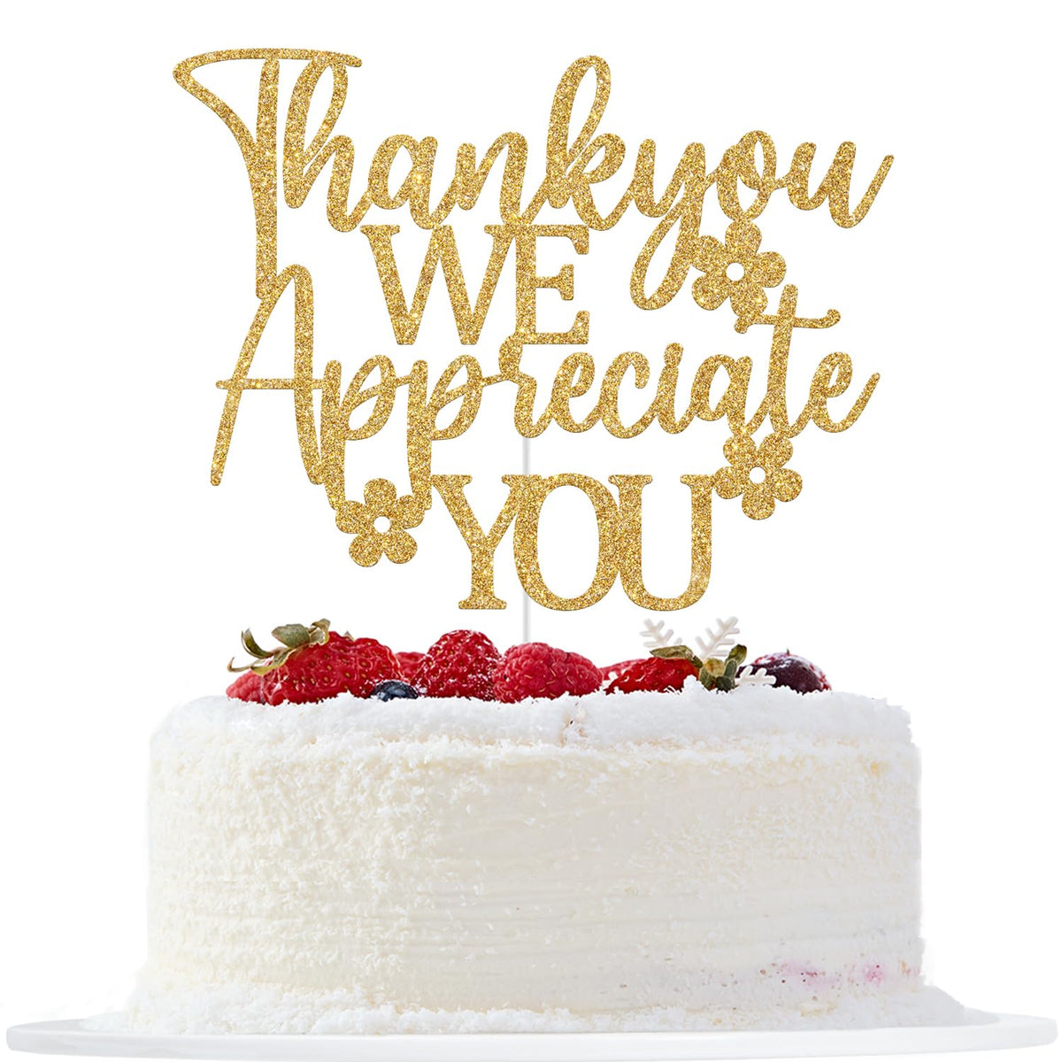 GREABRRY cake topper Thank You We Appreciate You adds luxe shine to celebrations