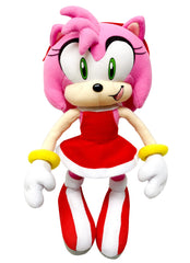 Great Eastern Amy Rose plush in red dress, a delightful Sonic collectible for fans.