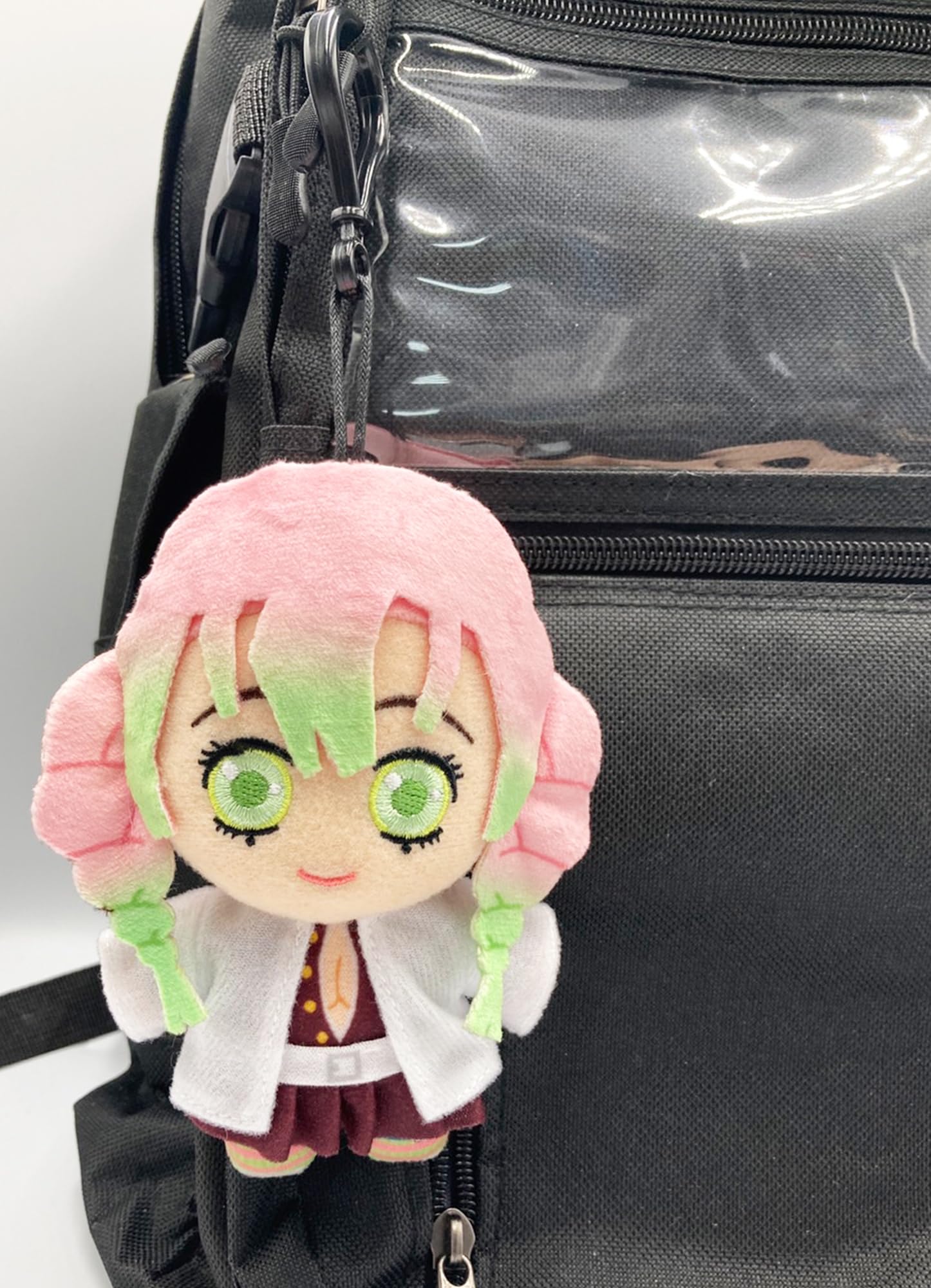 Great Eastern Mitsuri Kanroji mini plush with spring hook for easy pose