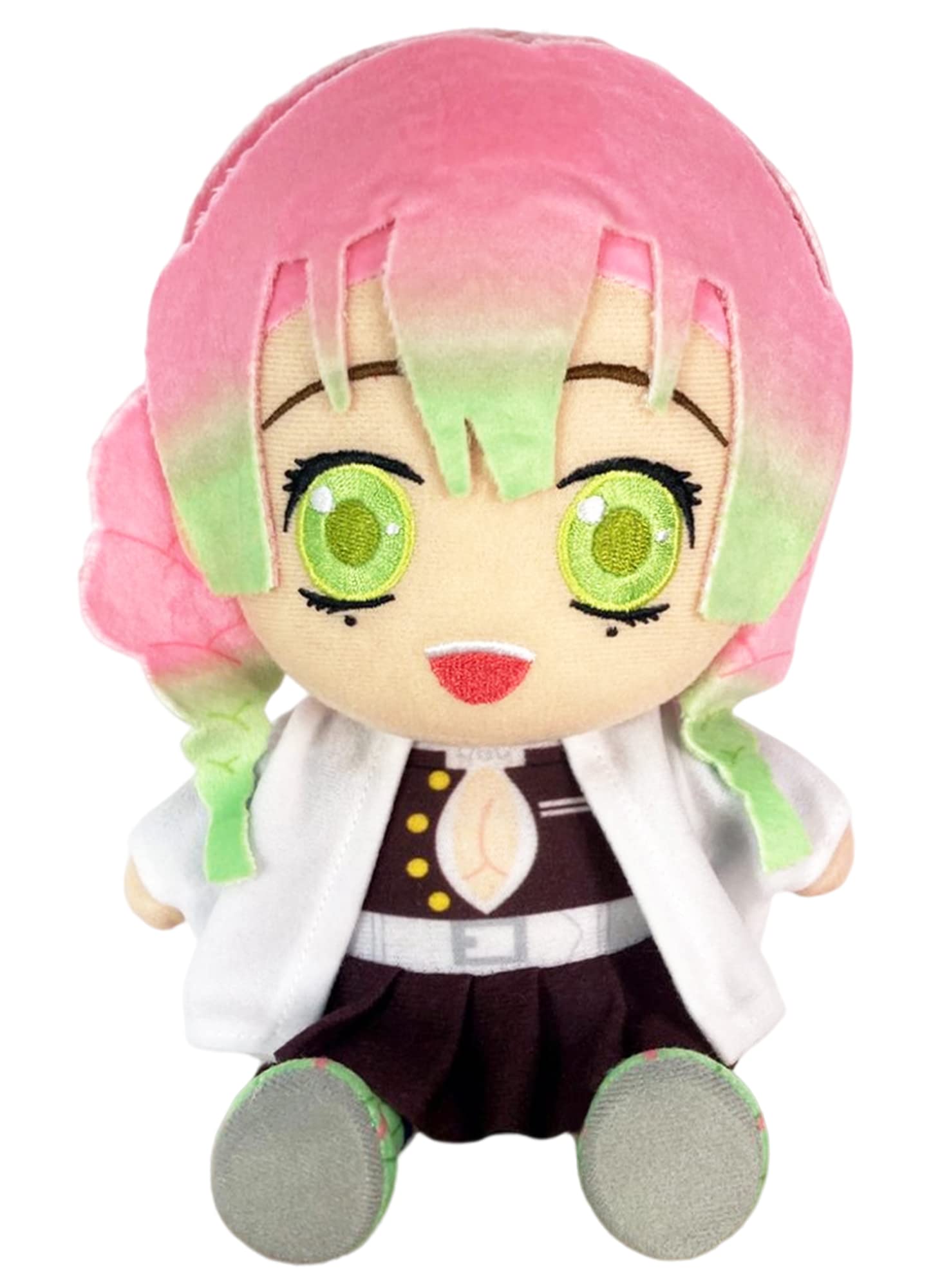 Great Eastern Mitsuri Kanroji plush front view, perfect desk decor and cuddle friend.