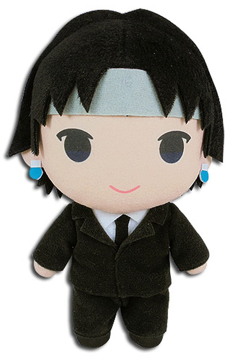 Chrollo plush detail close-up, premium stitching and texture.