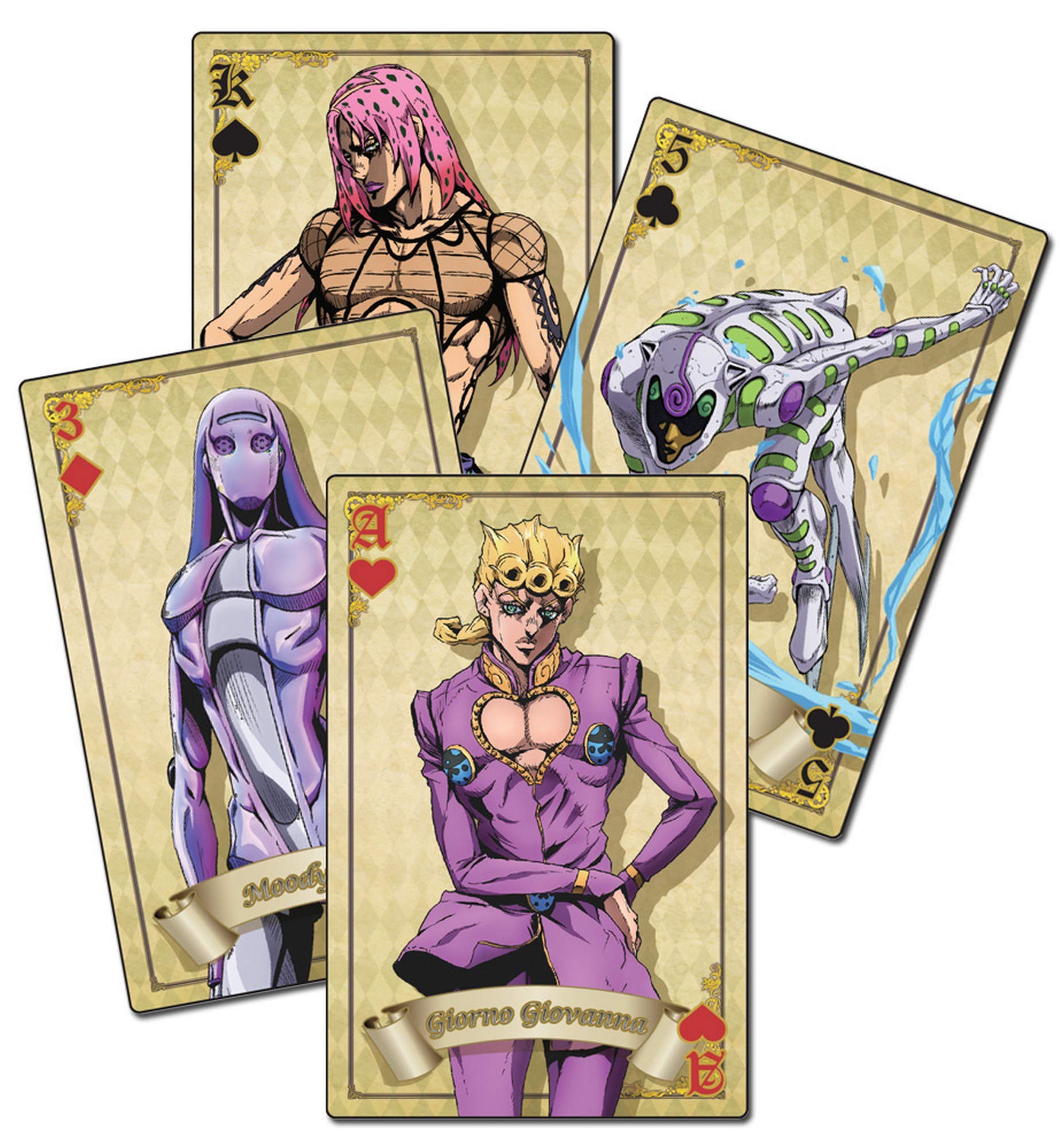 Great Eastern Entertainment JoJo's S4 Big Group Playing Cards show vibrant anime art for fans and collectors