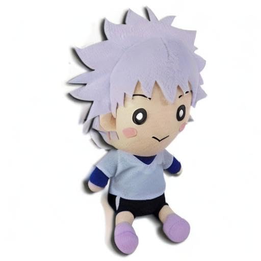 Great Eastern Killua plush on shelf, cute decor for anime fans.