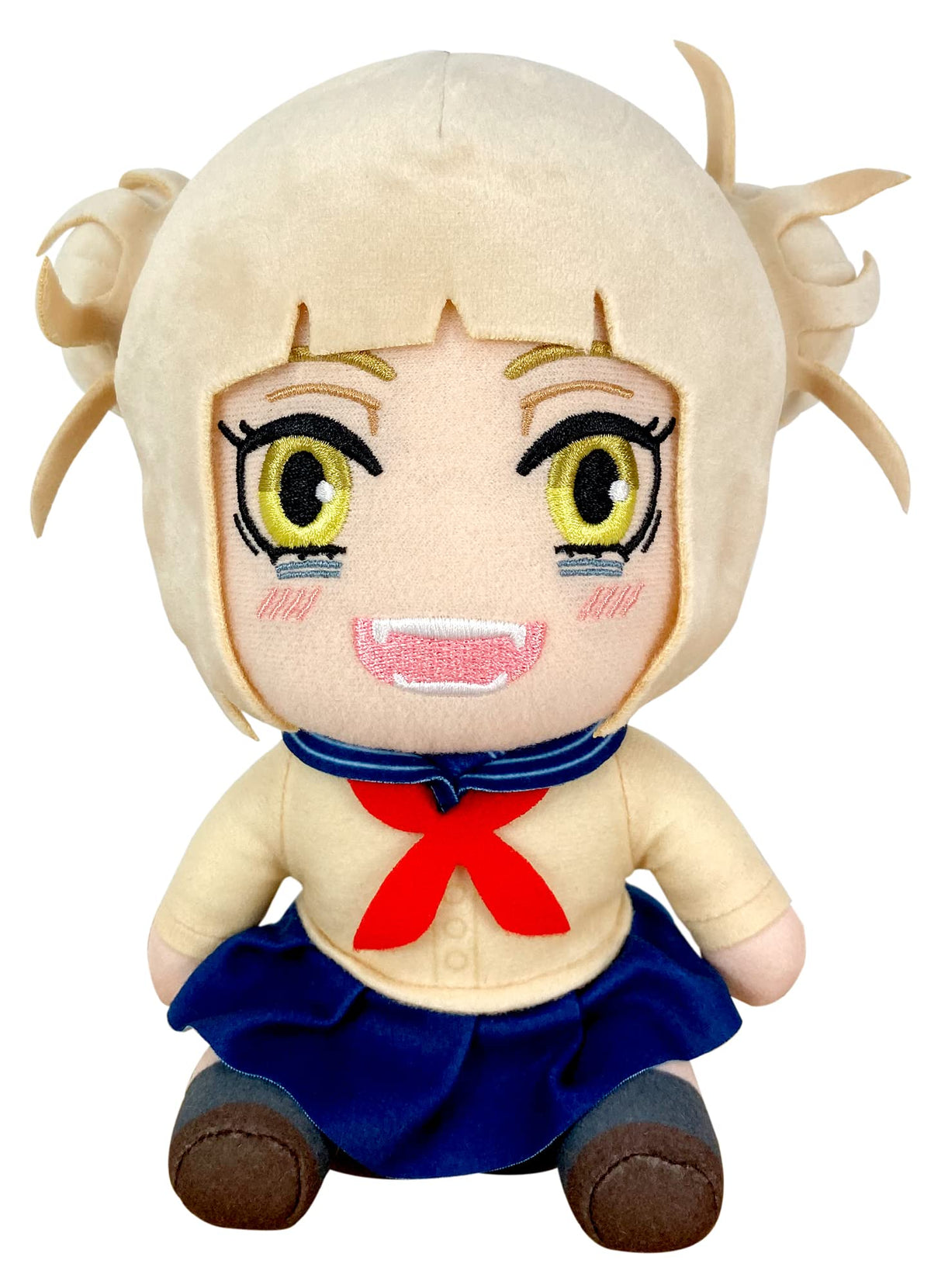 Great Eastern Entertainment MHA Himiko Toga plush in a sitting pose for desk display.