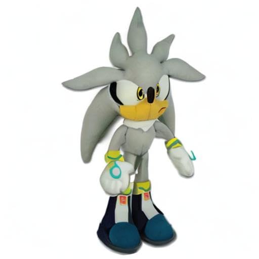 Great Eastern GE-8960 Silver Sonic plush, side view, cuddly companion for fans and collectors.