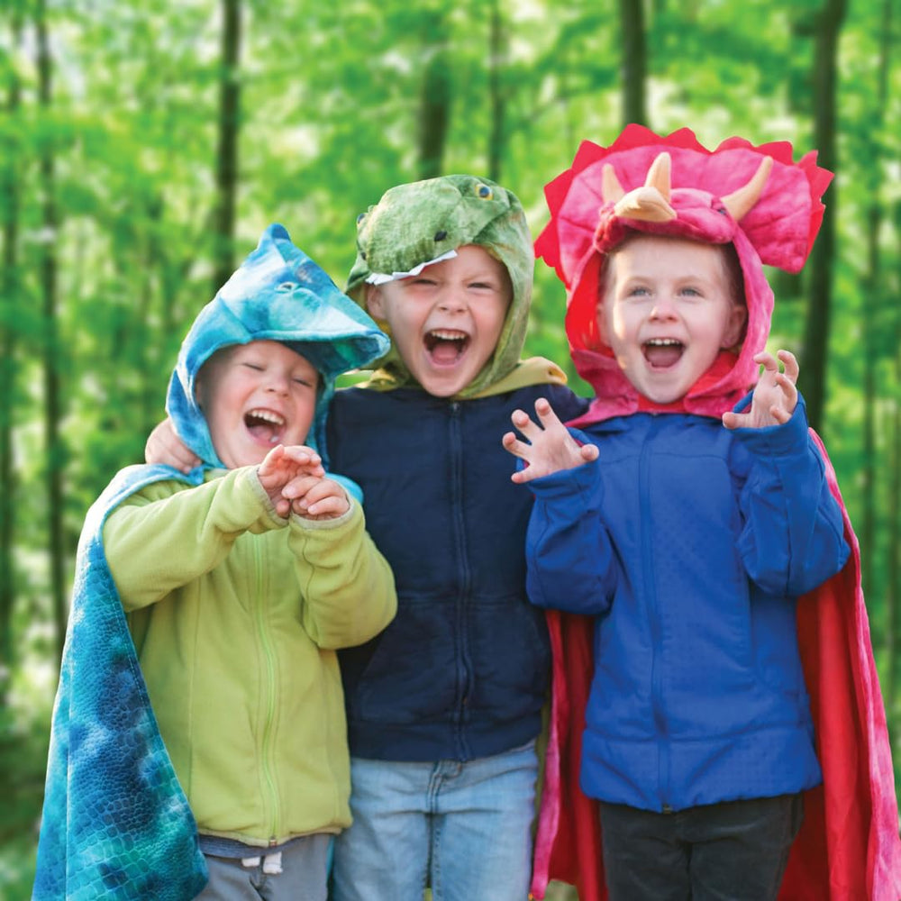 Great Pretenders Triceratops hooded cape, photo-ready for memorable costume moments.