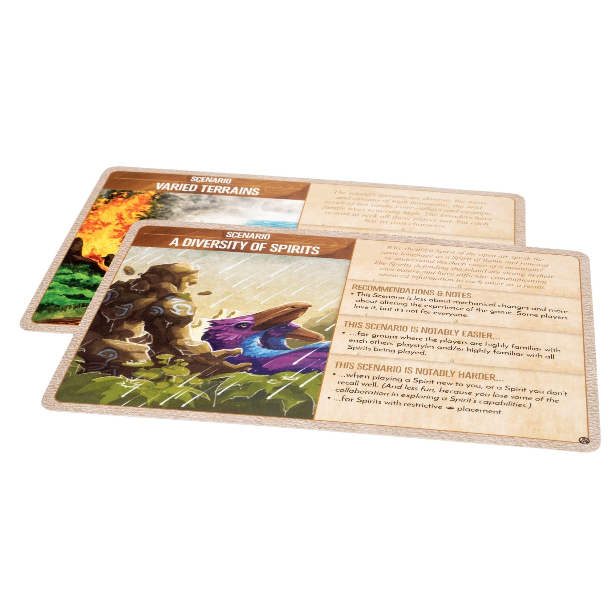 Greater Than Games Spirit Island foil panel close-up shine improves component premium feel.