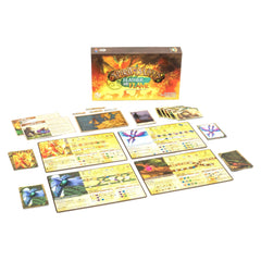 Greater Than Games Spirit Island Heart of the Wildfire foil panel enhances dramatic visuals.
