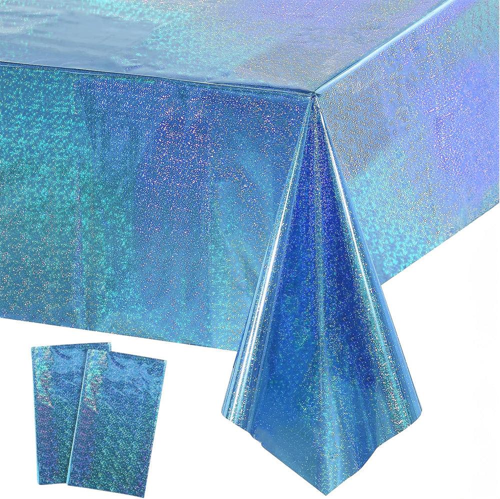 GreatRIL blue tablecloth spread for a striking winter backdrop