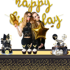 GREATRIL gold and black surface with runner design adds luxe ambiance to events.