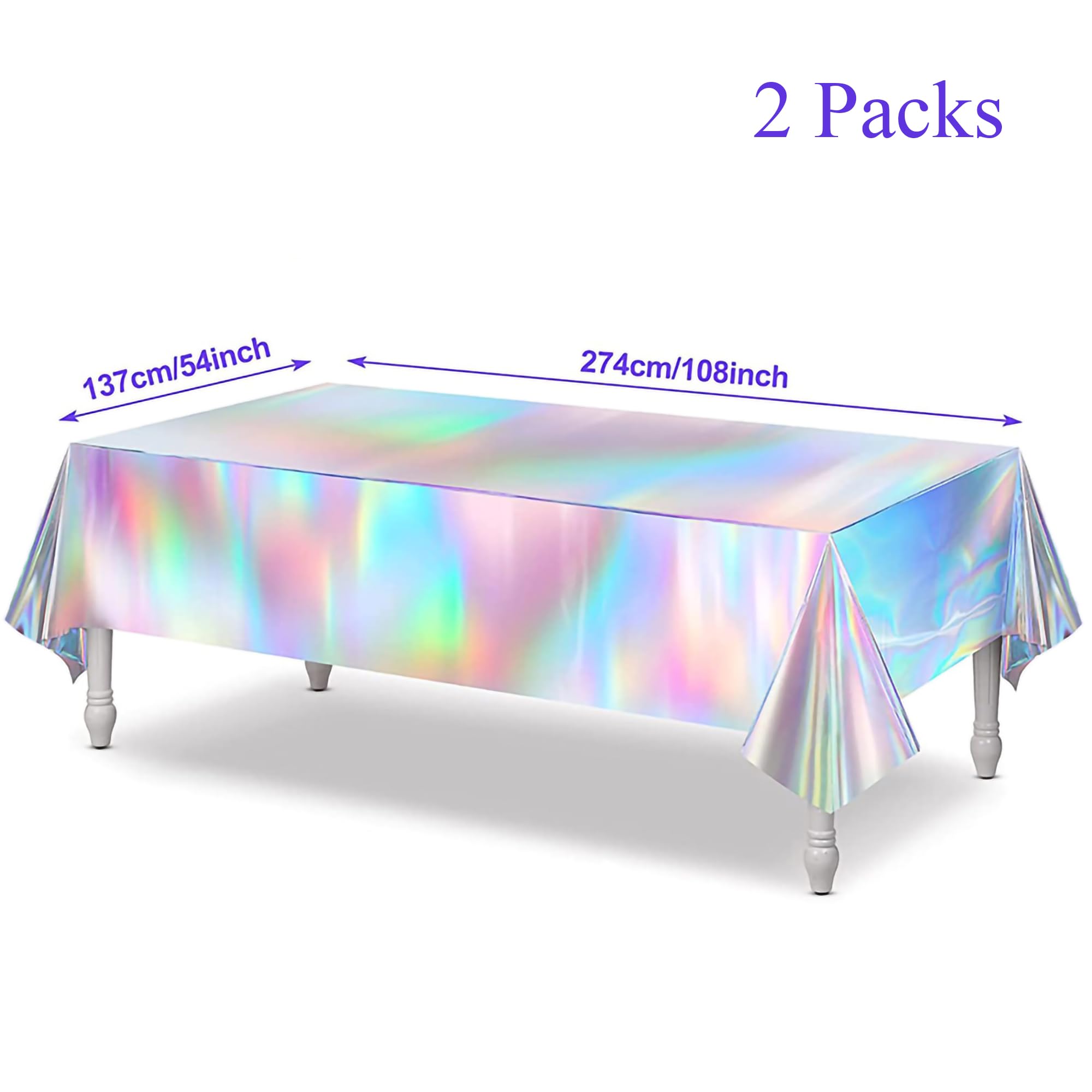 GREATRIL iridescent tablecloth frozen ambiance with holographic glow