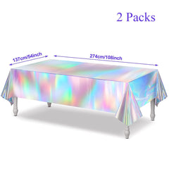 GREATRIL iridescent tablecloth frozen ambiance with holographic glow
