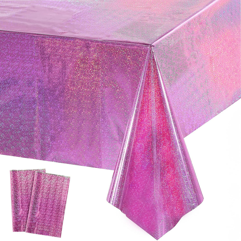 GREATRIL pink party tablecloth covers a 108 by 54 inch rectangle table.