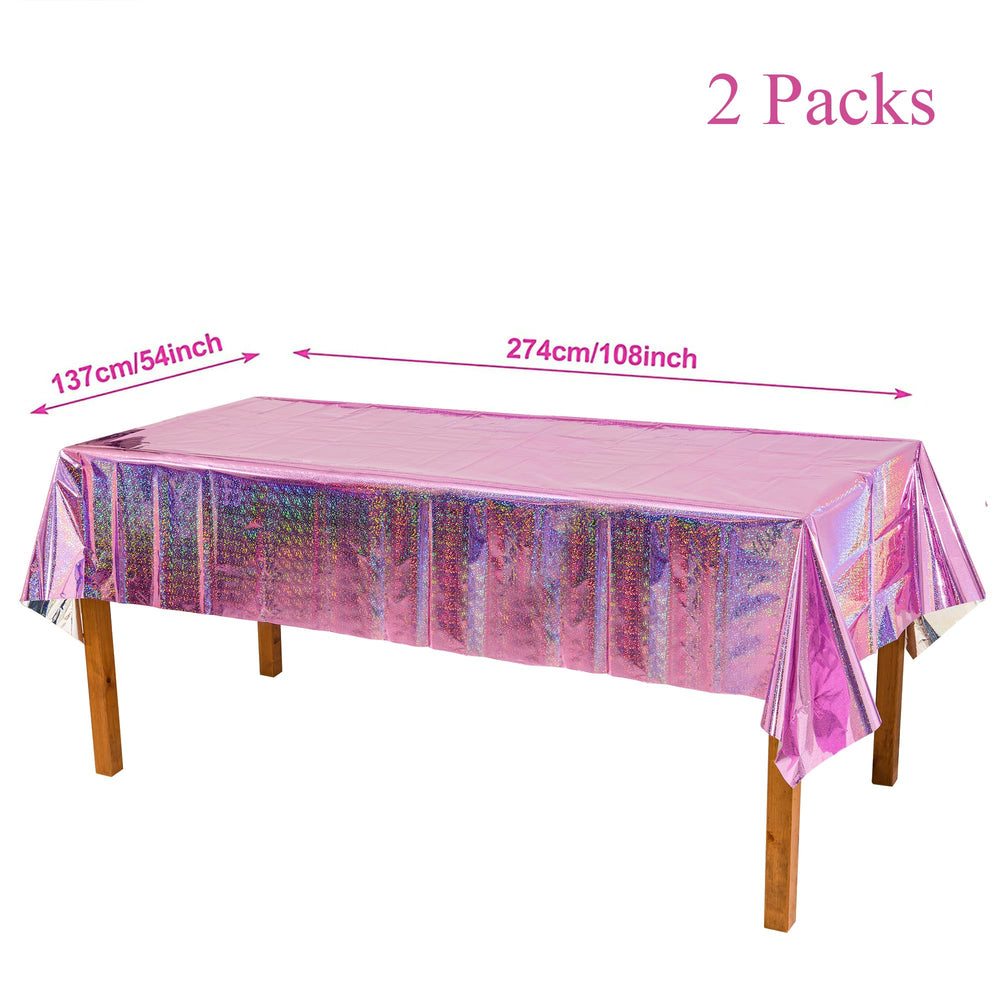 GREATRIL pink tablecloth supports girls' princess party themes.