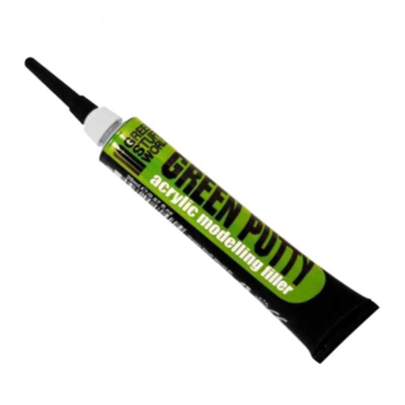 Green Stuff World Green Putty 2241 packaging shown, ideal for quick gap filling in miniatures.