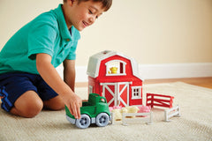 Green Toys Farm Playset sheep figures encourage narration and social interaction.