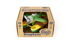 Green Toys Seaplane yellow-green body enhances playful pretend travel.