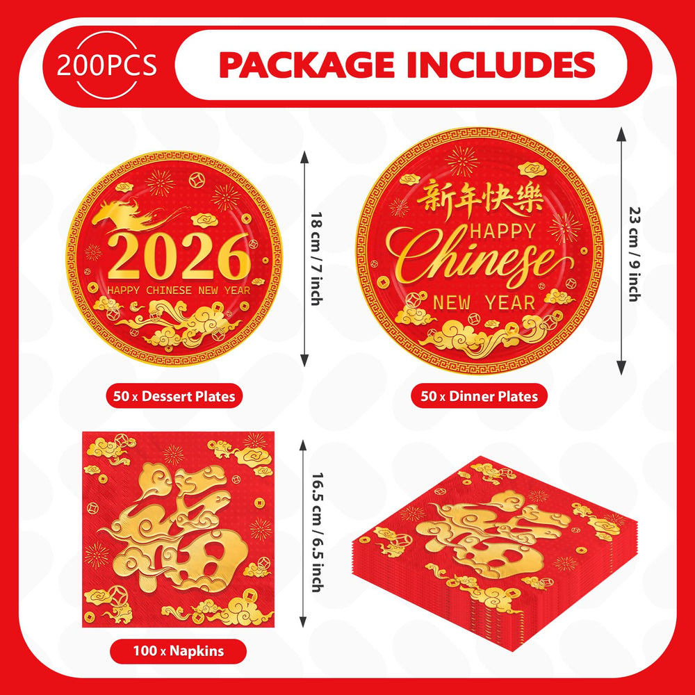 Greencian 7-inch paper plates for snacks at lunar new year gatherings.
