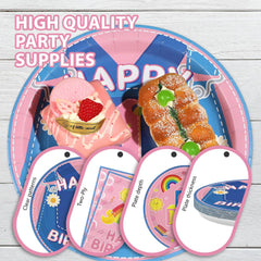 Greencian pink cowboy alphabet blocks pattern decorates plates for playful learning
