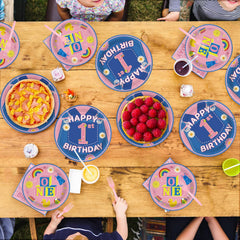 Greencian pink cowboy ducks motif enhances cheerful table setting