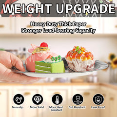 Greencian durable material plate shows no bending when loaded with desserts.