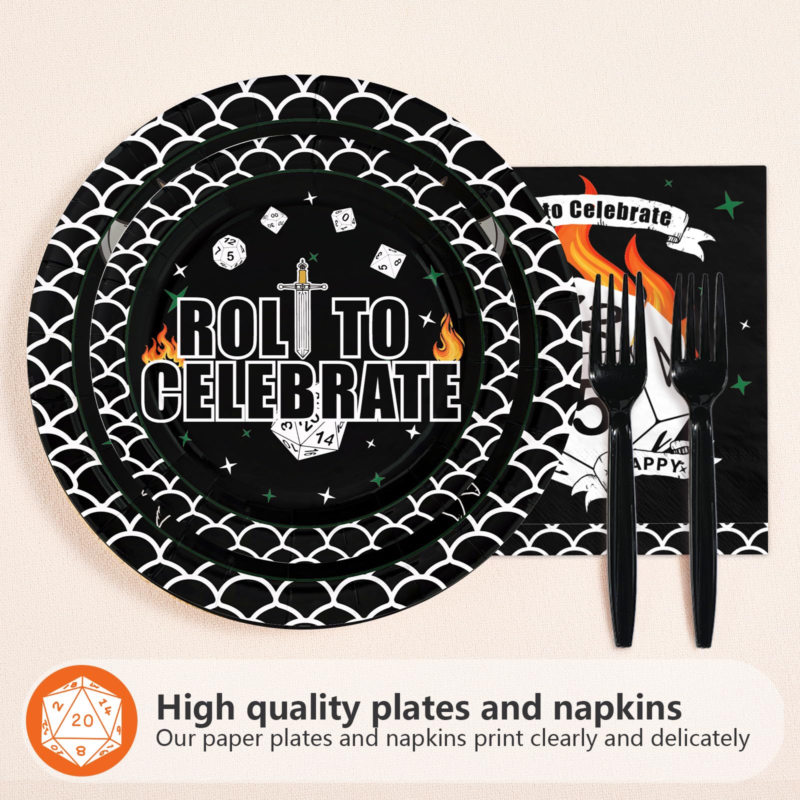 Greencian D20 napkins 6-5 inch absorbent, party-ready.