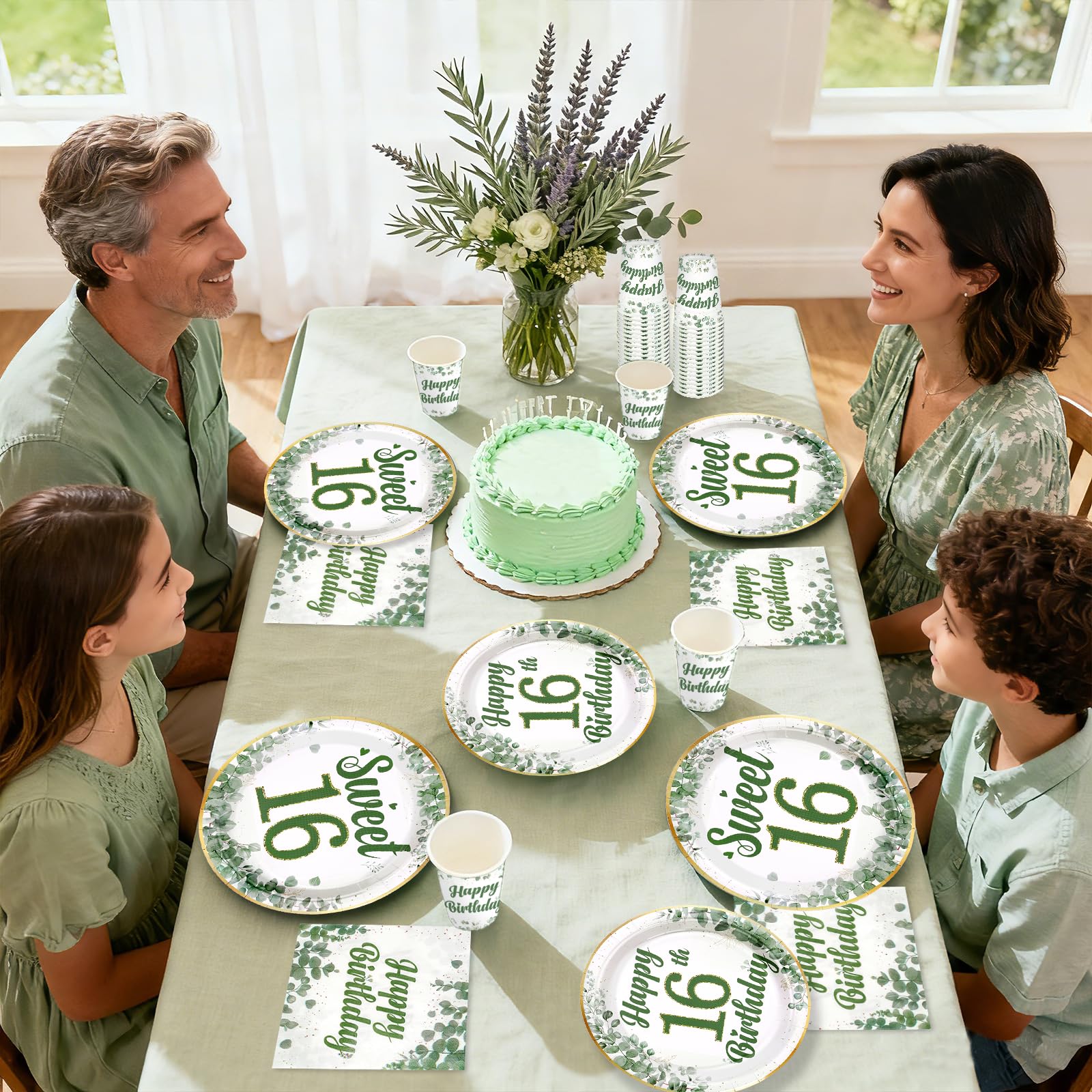 Greencian eucalyptus leaf design elevates the table setting.