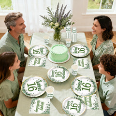 Greencian eucalyptus leaf design elevates the table setting.