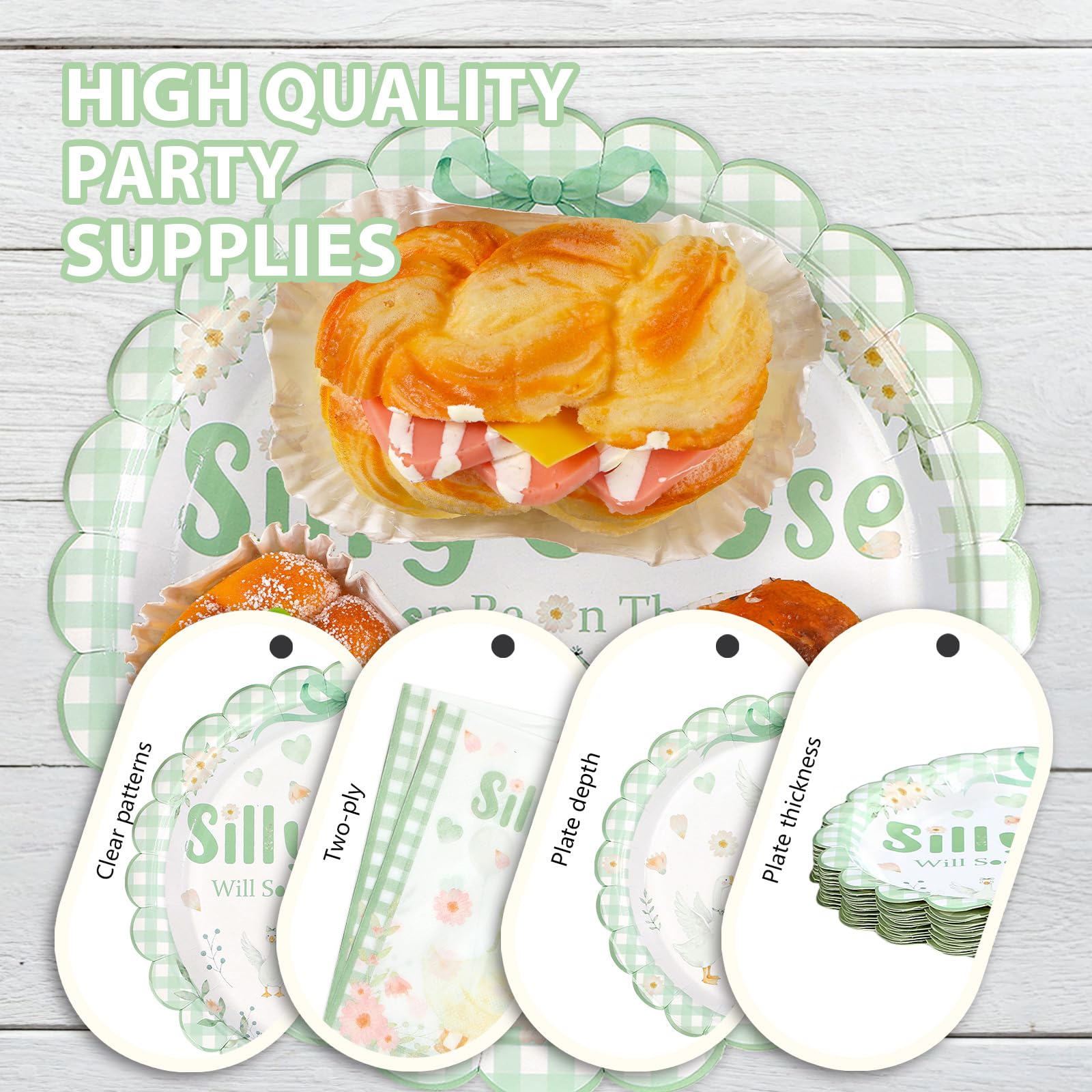 Greencian goose cutlery 24-piece set provides reliable plastic utensils