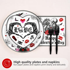 Greencian gothic valentines dessert plates 7in add contrast to treats