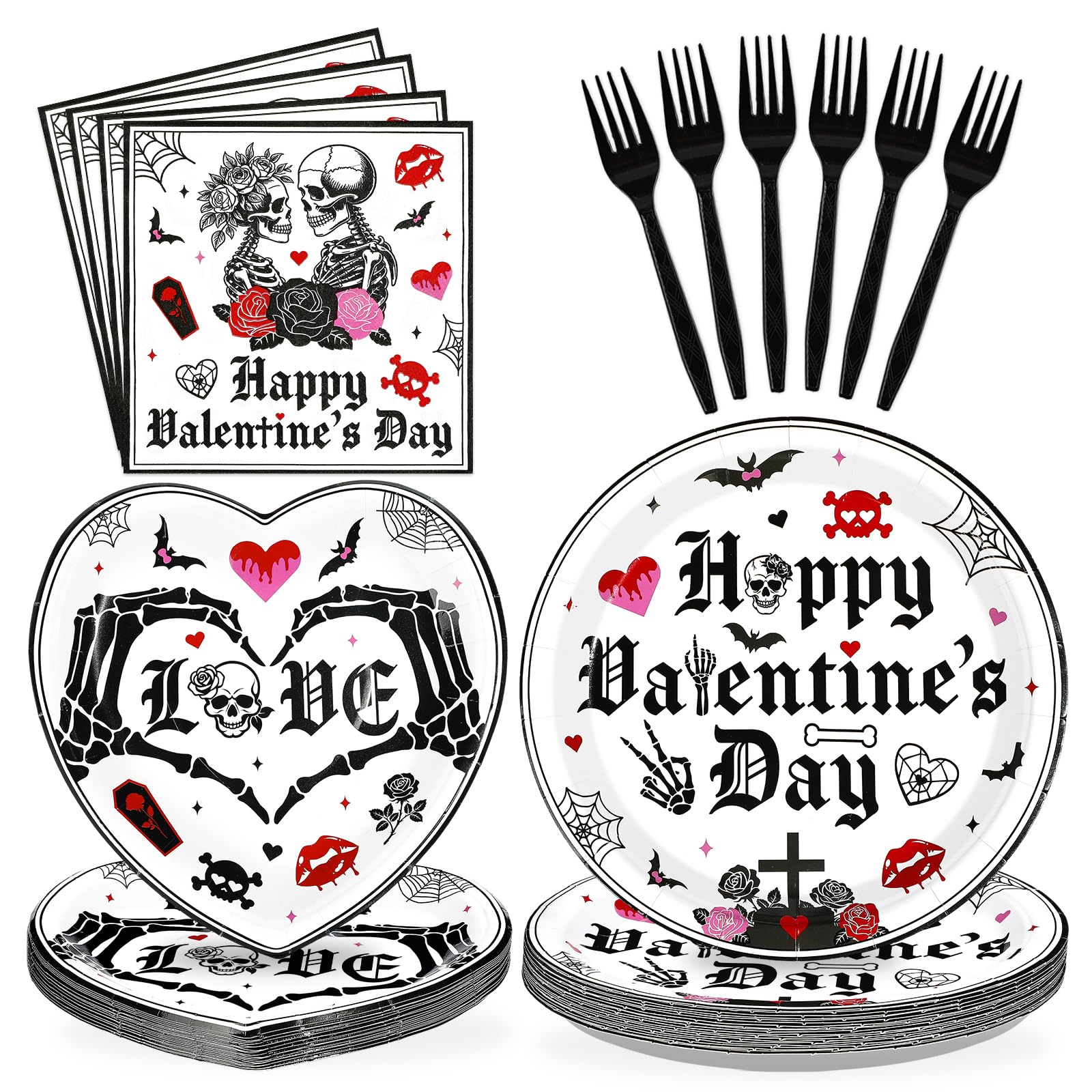 Greencian gothic valentines dinner plates 9in for bold celebrations