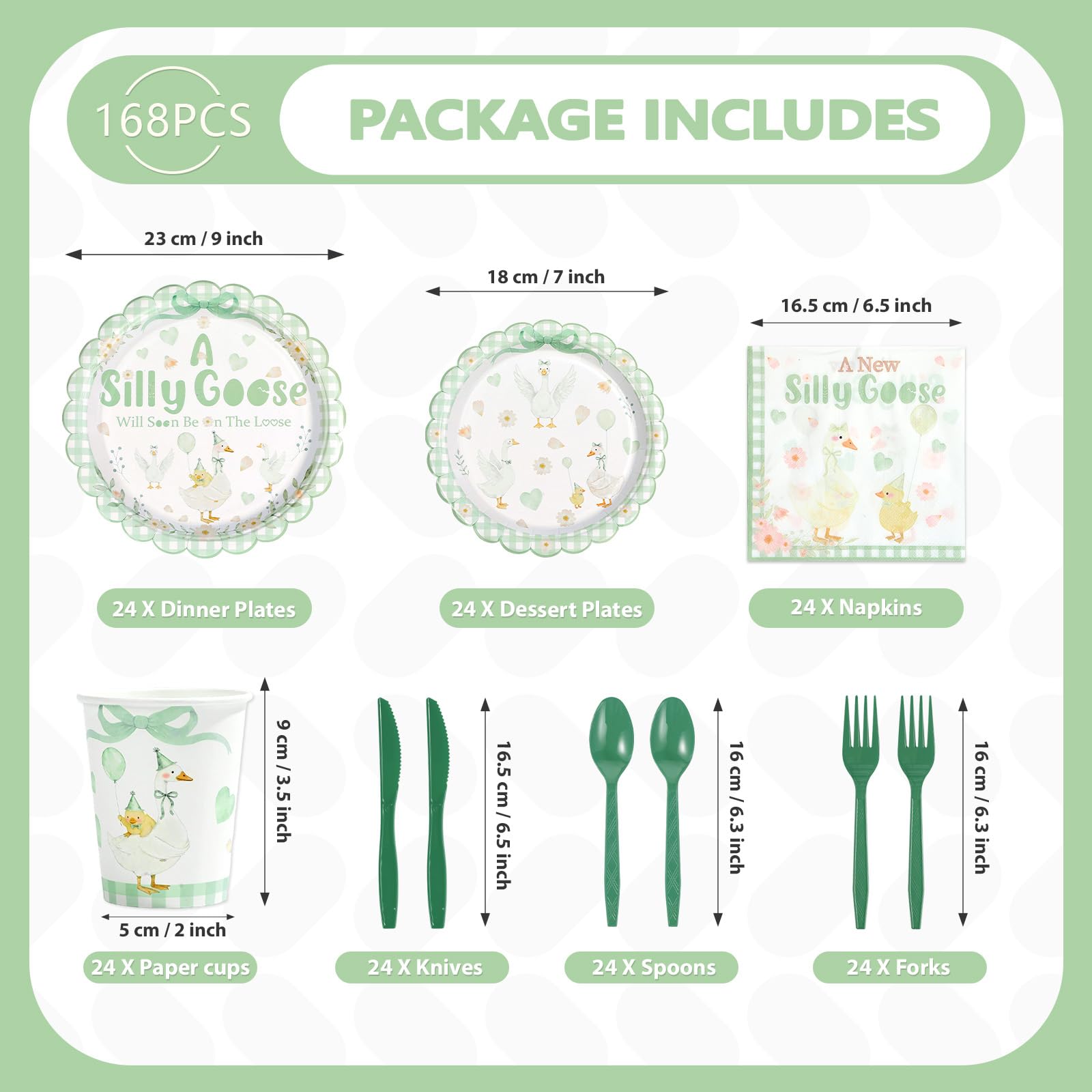 Greencian green plaid scalloped bow dessert plates add cohesive charm to the table