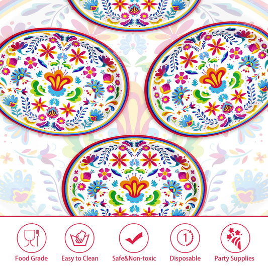 Greencian heavy-duty paper plates with mandala print resist tearing for party servings.