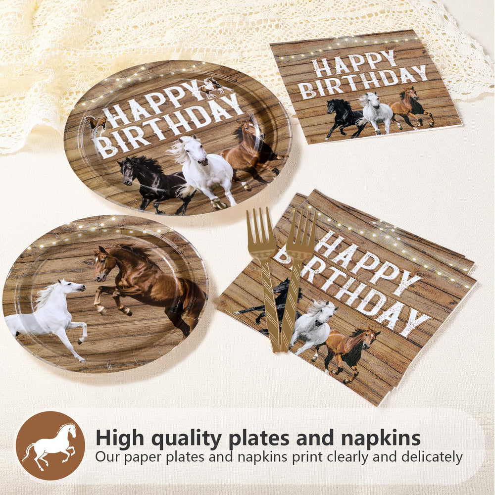 Greencian racing horse napkins provide absorbent protection and easy cleanup after festivities.