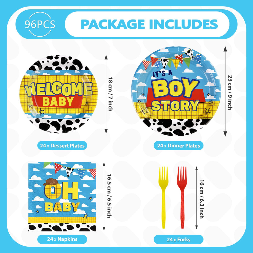 Greencian It’s A Boy 7-inch dessert plates for treats