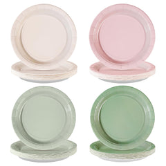 Greencian pink and sage plates 7 inch bundle for stylish party tables.